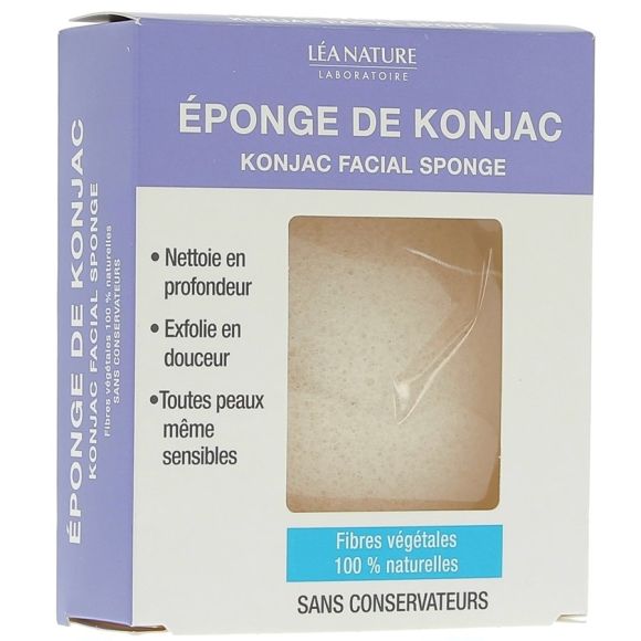 Eponge de konjac Léa Nature - boîte de 1 éponge