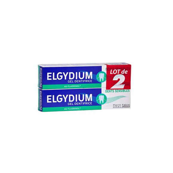 Gel dentifrice dents sensibles Elgydium - lot de 2 tubes de 75 ml