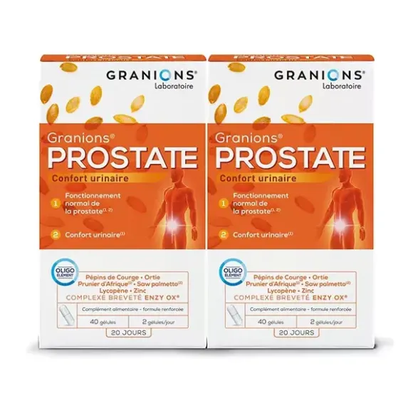 Prostate confort urinaire Granions - 2 boîtes de 40 gélules