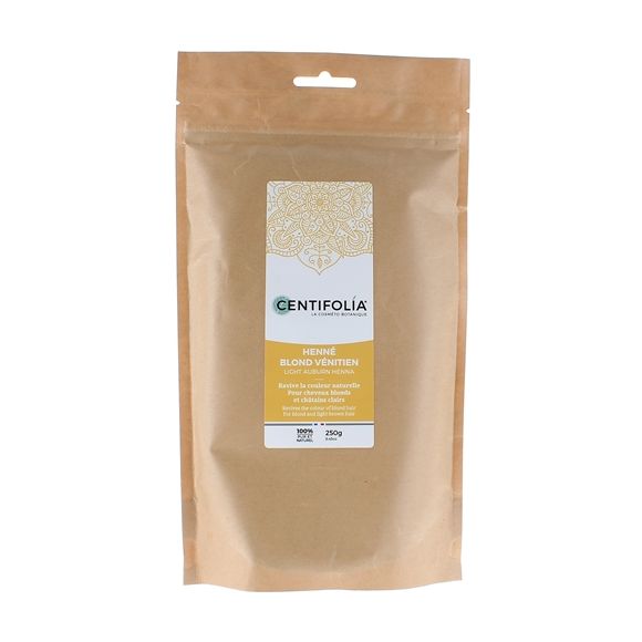 Henné blond vénitien pour cheveux blonds et châtains clairs Centifolia - paquet de 250 g