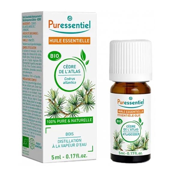 Huile essentielle de cèdre de l'atlas bio Puressentiel - flacon de 5 ml
