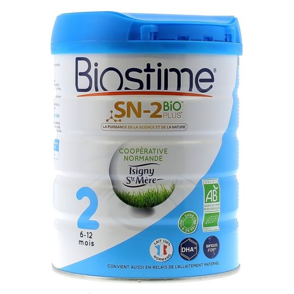Lait infantile Biostime SN-2 Bio plus 2ème âge - 1 pot de 800 g