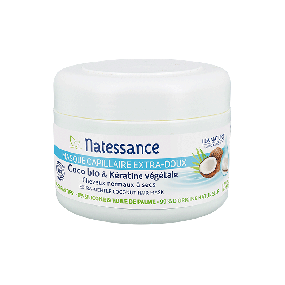 Masque capillaire extra-doux coco bio Natessance - pot de 200ml