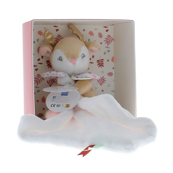 Mini doudou renne mouchoir Doudou et compagnie - boîte avec doudou de 20 cm