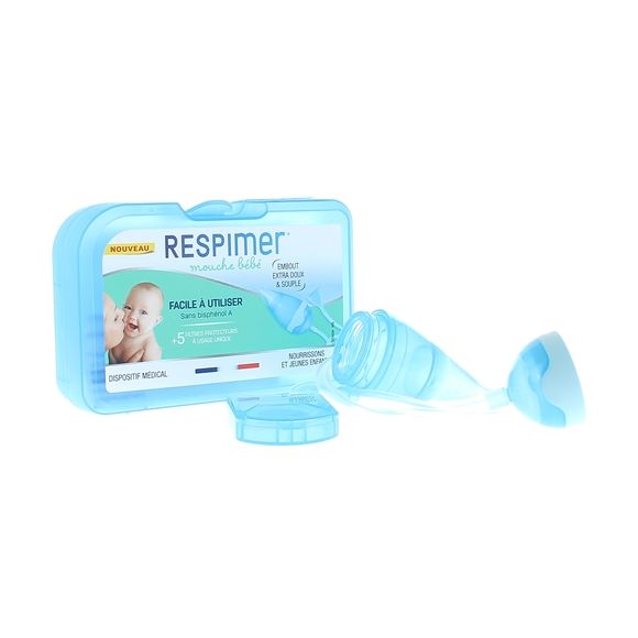 Mouche bébé Respimer - boîte contenant un mouche bébé et 5 filtres