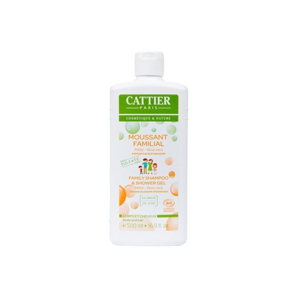 Moussant familial bio parfum Fleur d'Oranger Cattier - flacon de 500 ml