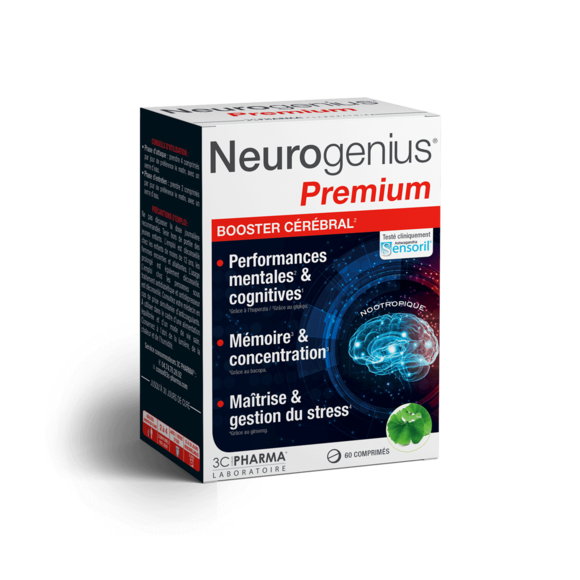 Neurogenius Premium booster cérébral 3C Pharma - boîte de 60 comprimés