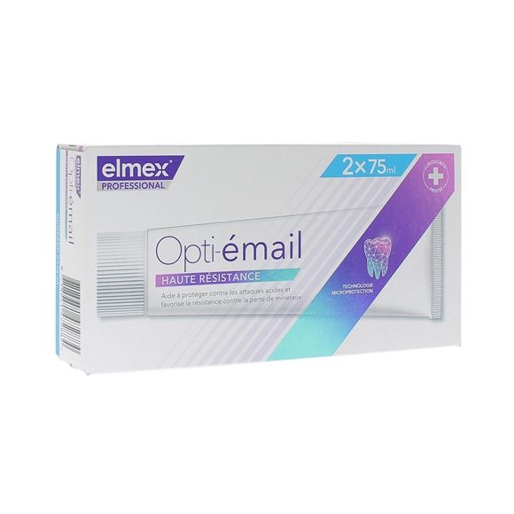 Opti-émail Dentifrice haute résistance Elmex - lot de 2 tubes de 75 ml