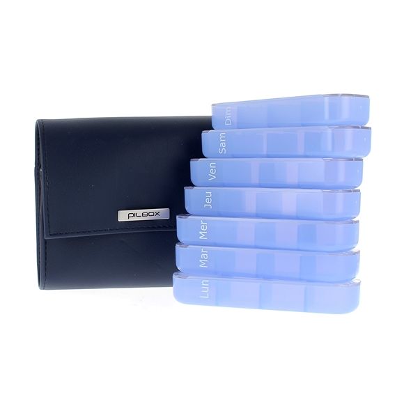 Pilulier semaine grande taille modulaire Pilbox - 1 pilulier marine
