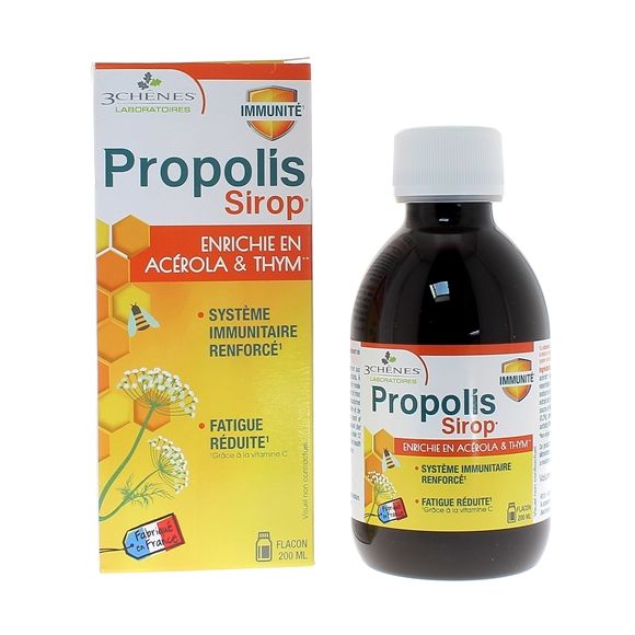 Propolis Sirop Bien-Être & Protection Respiratoire Les 3 Chênes - flacon de 200 ml