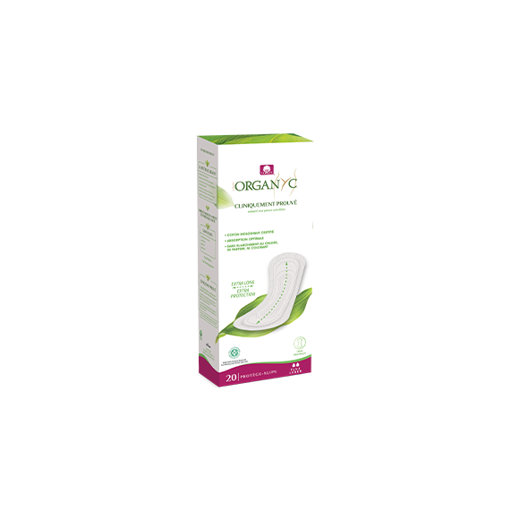 Protège-slip extra long 100% coton Organyc - 20 protections