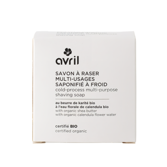 Savon à raser multi-usages saponifié à froid Avril - savon de 100g