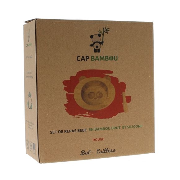Set de repas pour bébé en bambou Cap Bambou - boîte contenant un bol + une cuillère