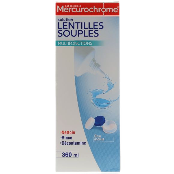 Solution lentilles souples multifonctions Mercurochrome - flacon 360 ml