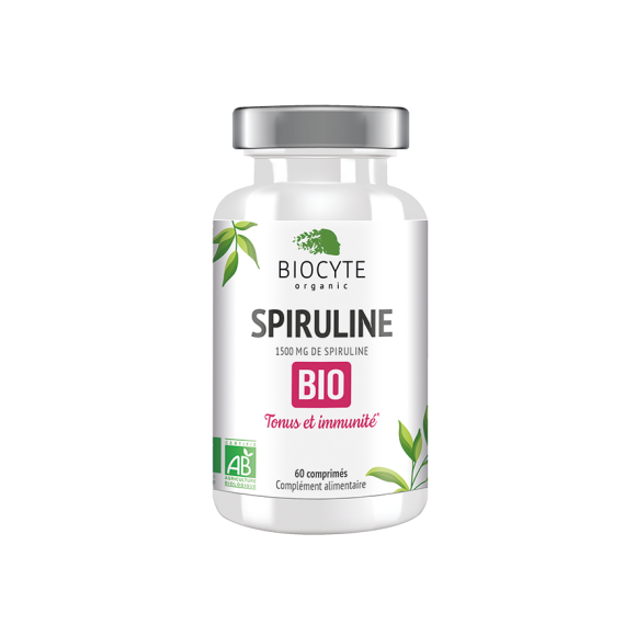 Spiruline bio tonus et immunité Biocyte - pilulier de 60 comprimés
