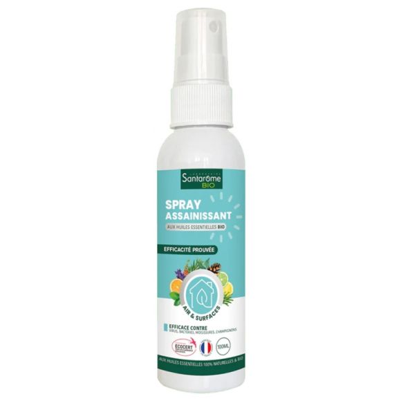 Spray assainissant aux huiles essentielles bio Santarome - spray de 100ml