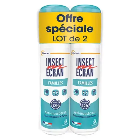 Spray répulsif anti-moustiques famille Insect écran - lot de 2 sprays de 100 ml