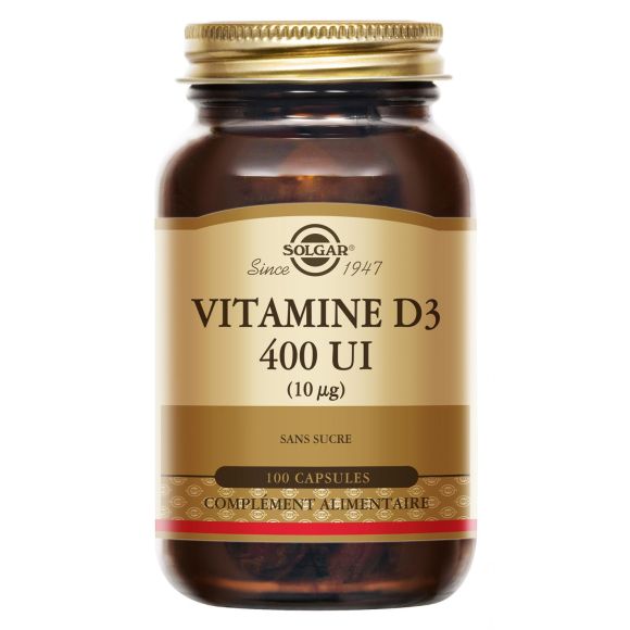 Vitamine D3 Solgar - pot de 100 gélules