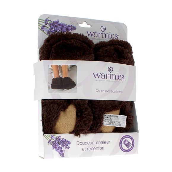 Warmies Chaussons bouillotte grain de millet micro-ondable Soframar - 1 paire de chaussons