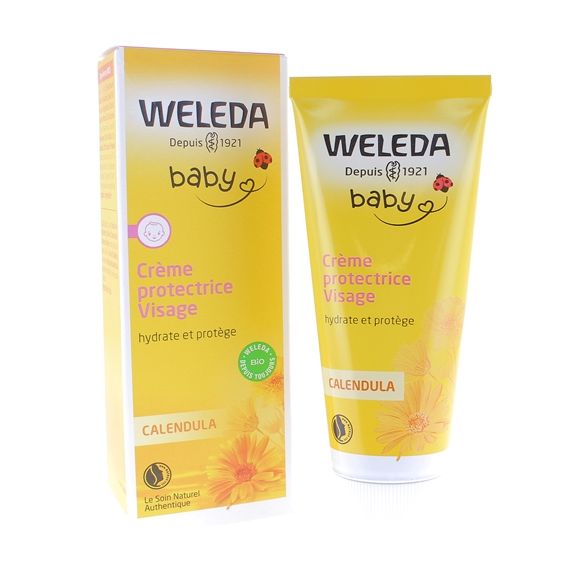 Crème protectrice visage au Calendula Weleda bébé - tube de 50 ml