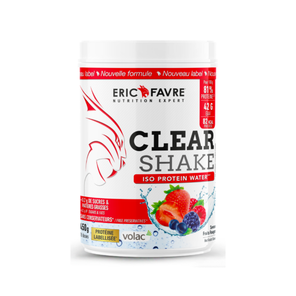 Clear shake Iso protein water saveur fruits rouges Eric Favre - pot de 450g