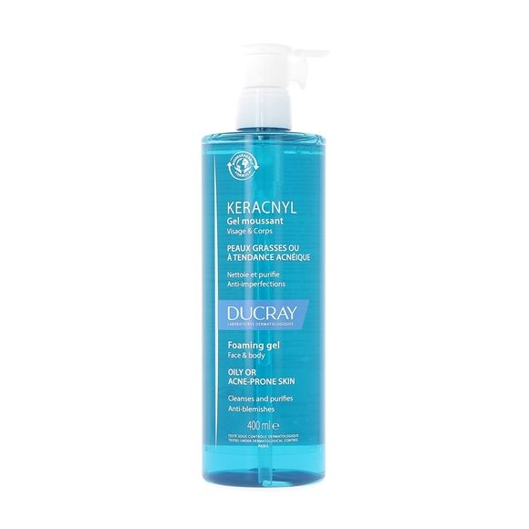 Keracnyl gel moussant visage et corps Ducray - flacon pompe de 400 ml
