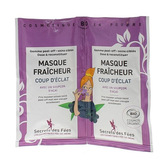 Masque fraicheur coup d'éclat BIO Secrets des fées - 2 sachets