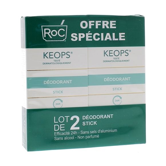 Déodorant stick Keops Roc - lot de 2 sticks de 40ml