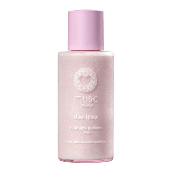 Huile glow pailletée musc blanc Musc Intime - flacon de 100ml