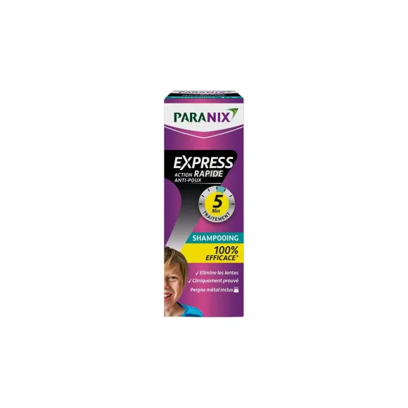 Shampooing traitement anti-poux Express Action Rapide Paranix - flacon de 200 ml + peigne