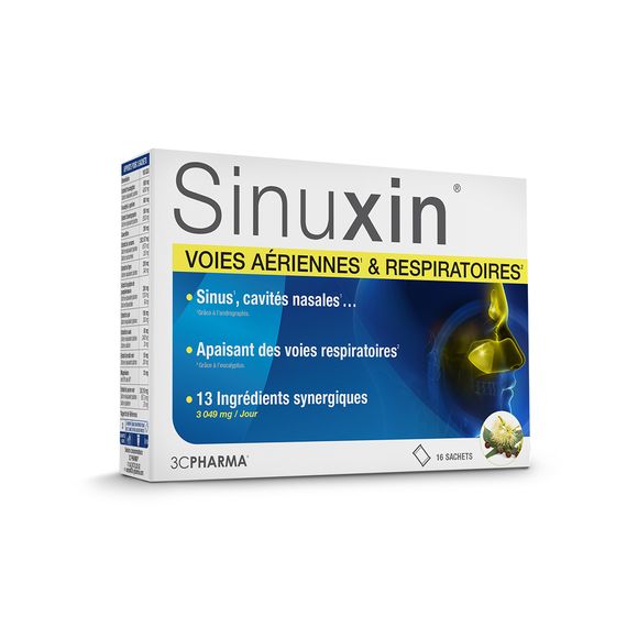 Sinuxin voies aériennes & respiratoires 3C Pharma - boite de 16 sachets