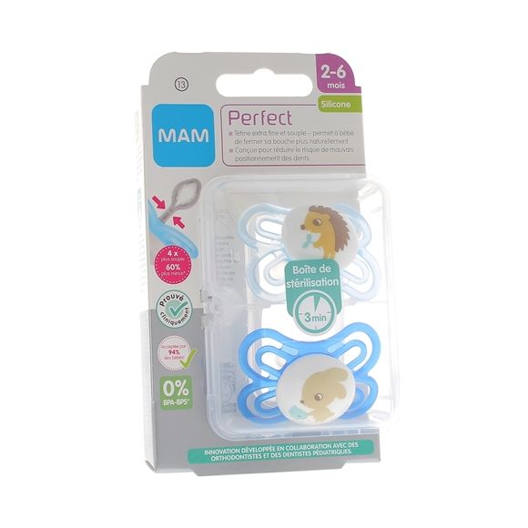 Sucette Perfect 2-6 mois Mam - boite de 2 sucettes