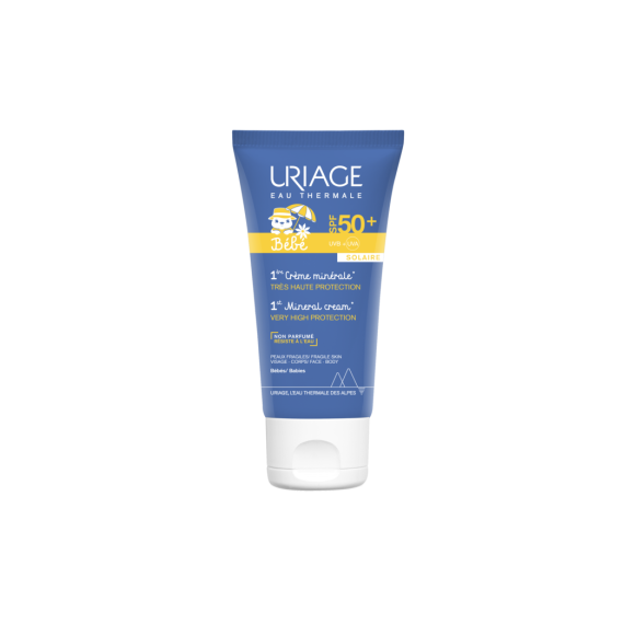 1ère crème minérale SPF 50+ bébé Uriage - tube de 50 ml
