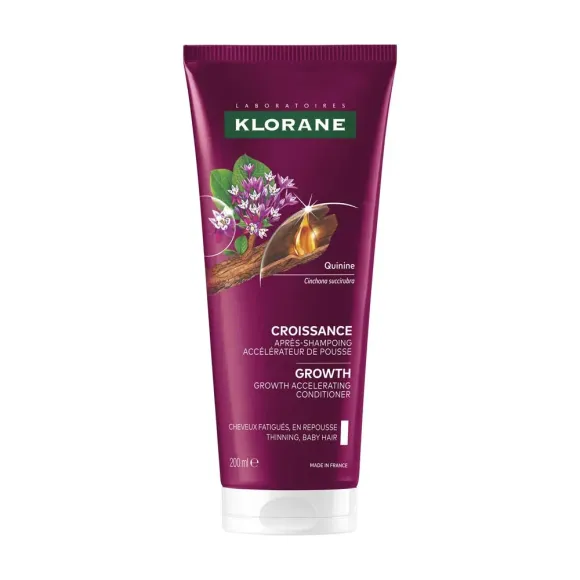Quinine croissance après-shampoing accélérateur de pousse Klorane - tube de 200ml