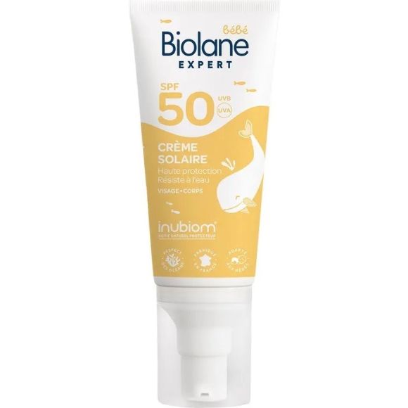 Crème solaire bébé SPF50 Biolane - flacon-pompe de 50ml