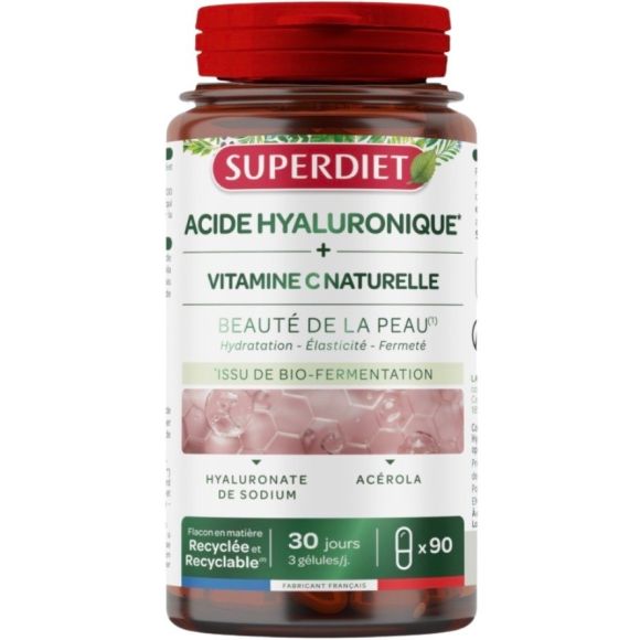 Acide hyaluronique + Vitamine C Superdiet - boîte de 90 gélules