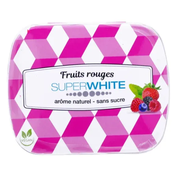 Pastilles fruits rouges Superwhite - boite de 50 pastilles
