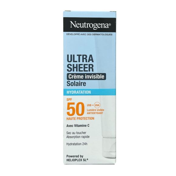Ultra Sheer crème invisible solaire hydratation SPF50 Neutrogena - tube de 50ml