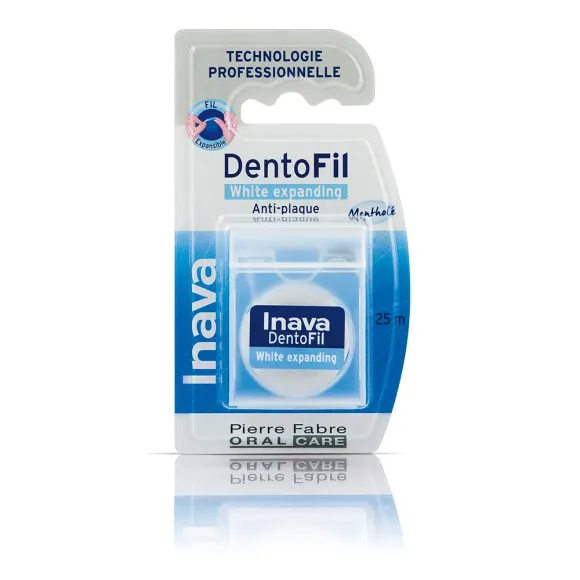 DentoFil fil dentaire white expanding anti-plaque menthe Inava - fil de 25m