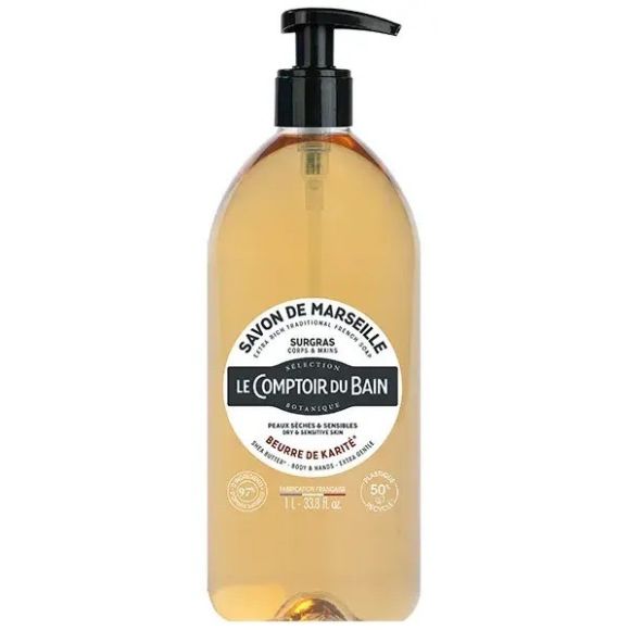 Savon de marseille surgras liquide Le comptoir du Bain - flacon-pompe de 1L