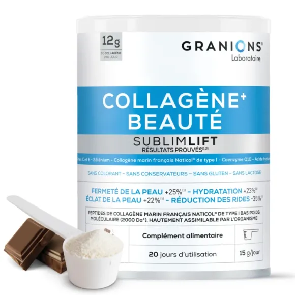 Collagène+ beauté Sublimlift goût chocolat Granions - pot de 300g