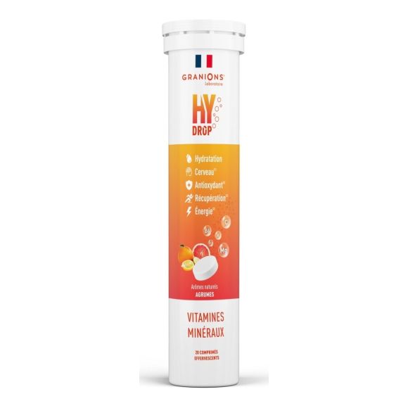 Hydrop solution d'hydratation arôme agrumes Granions - tube de 20 comprimés effervescents