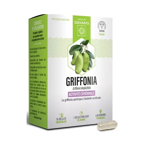 Griffonia activité cérébrale Dayang - boite de 15 gélules