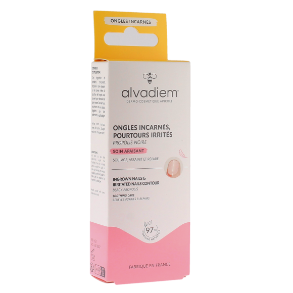Soin apaisant ongles incarnés et pourtour irrités Alvadiem - tube pinceau de 10ml