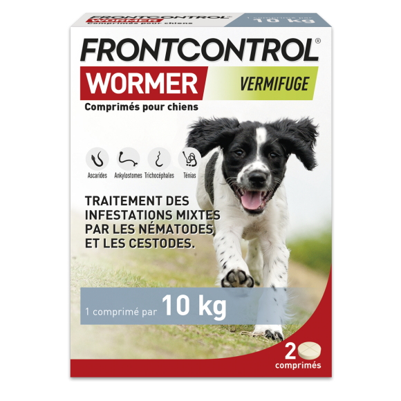 Frontcontrol Wormer vermifuge chiens - boîte de 2 comprimés