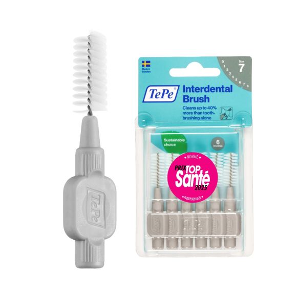 Brossettes interdentaires originales gris taille 7 (1.3mm) TePe - 6 brossettes