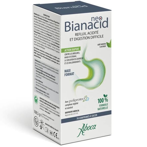 NeoBianacid acidité et reflux goût citron Aboca
