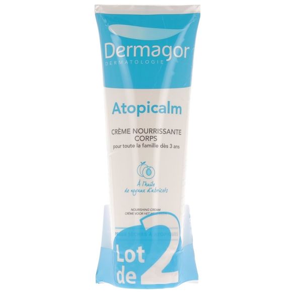 Atopicalm crème nourrissante corps peaux sèches Dermagor - lot de 2 tubes de 250 ml