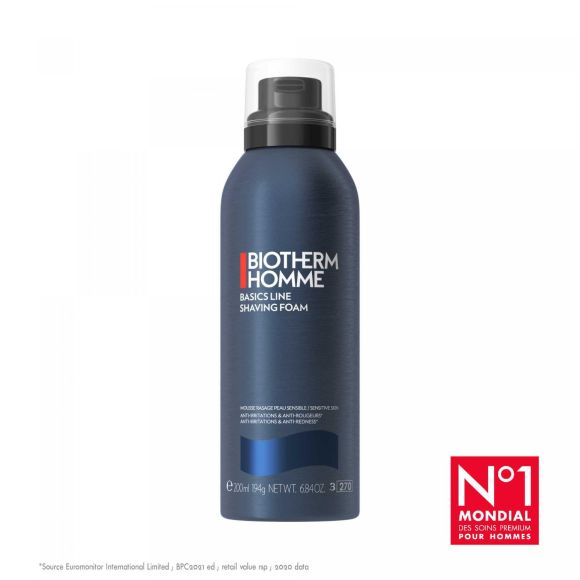 Basics line shaving foam Mousse de rasage Biotherm homme - flacon de 200 ml