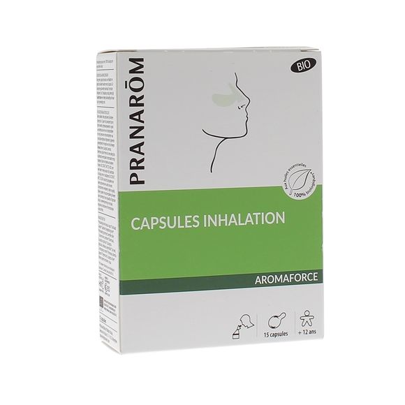 Aromaforce Capsules Inhalation bio Pranarôm - boîte de 15 mono-doses